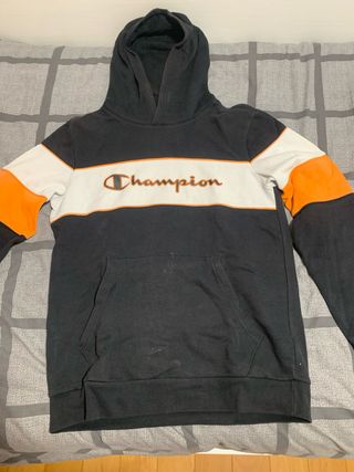 Sudadera Champion Negra y Naranja