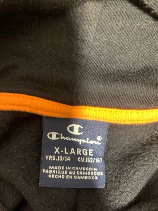 Sudadera Champion Negra y Naranja