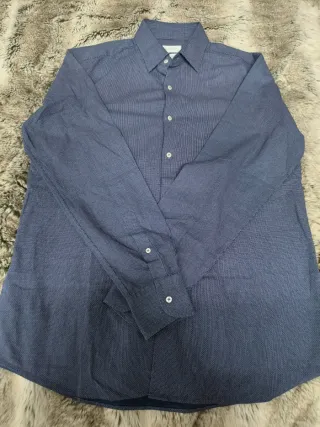 Camisa Massimo Dutti azul/gris hombre