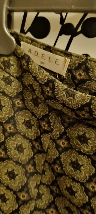 Gonna a campana fantasia marrone e verde