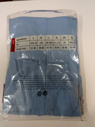 Camisa Fruit of the Loom XL Manga Larga Azul