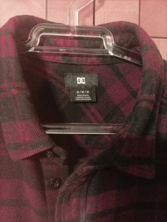 Camisa DC Hombre Talla M Cuadros Invierno