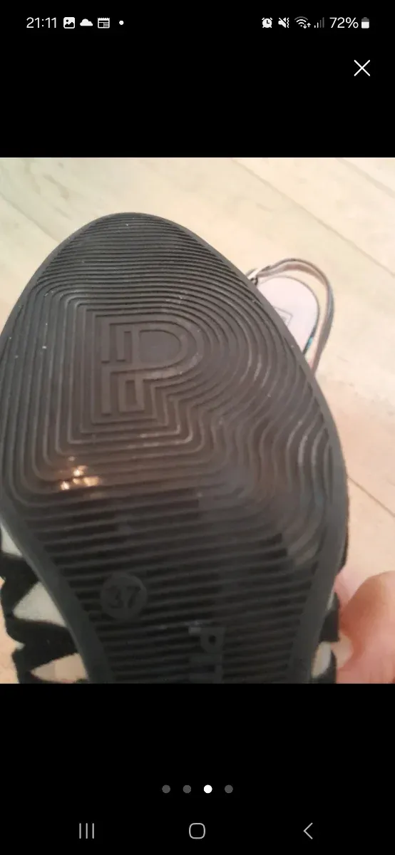 Sandalias Pitillos Negro/Plata