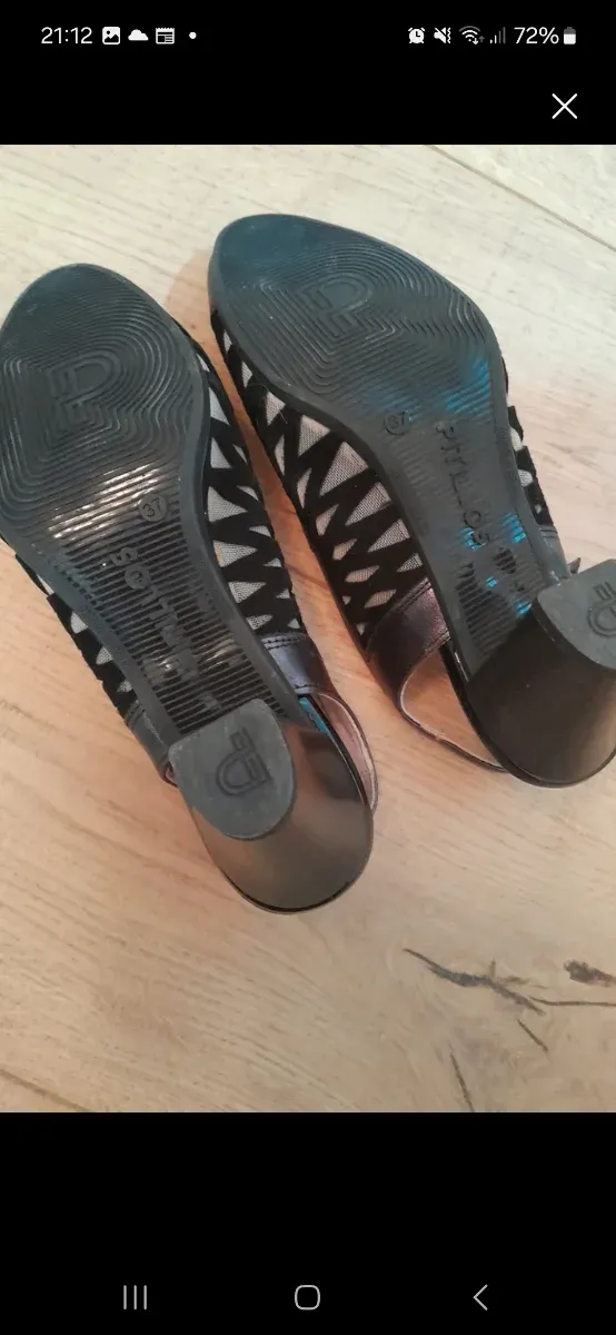 Sandalias Pitillos Negro/Plata