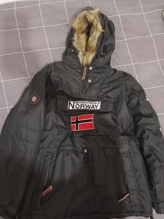 Casaca Geographical Norway Negra Roja