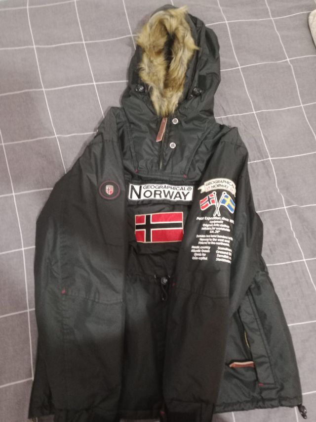 Casaca Geographical Norway Negra Roja