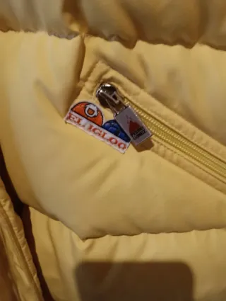 Pedro Gómez plumífero amarillo y granate