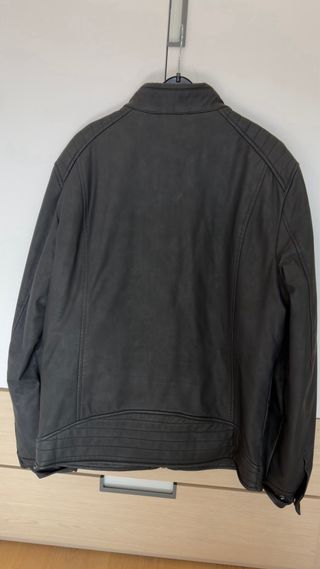 Chaqueta de cuero negra para hombre