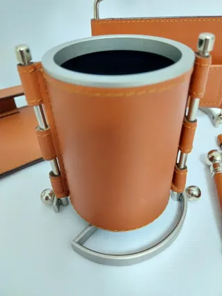 Set Escritorio Cuero y Metal