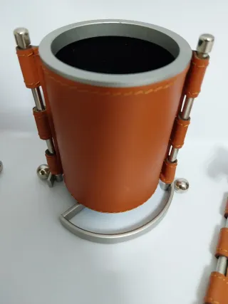 Set Escritorio Cuero y Metal