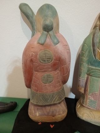 Figuras madera dioses chinos (2 unidades)