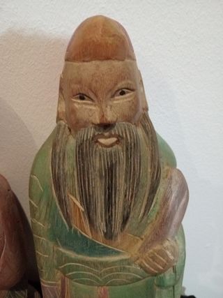 Figuras madera dioses chinos (2 unidades)