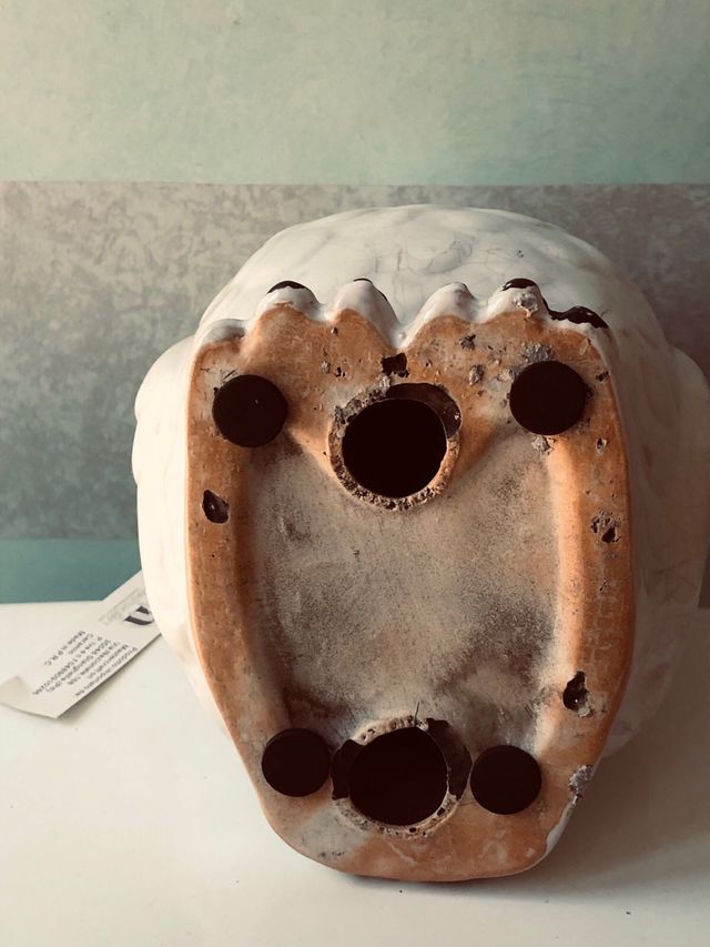 Statua gufo in porcellana decorativa