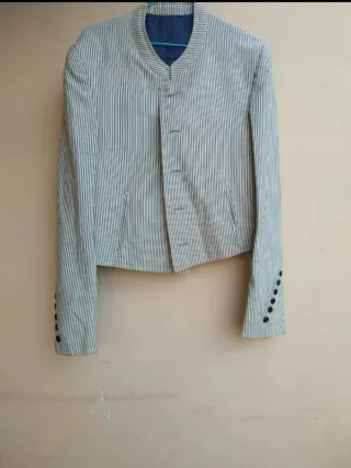 Chaqueta Flamenco Rayas Azul Blanco