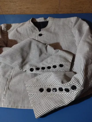 Chaqueta Flamenco Rayas Azul Blanco