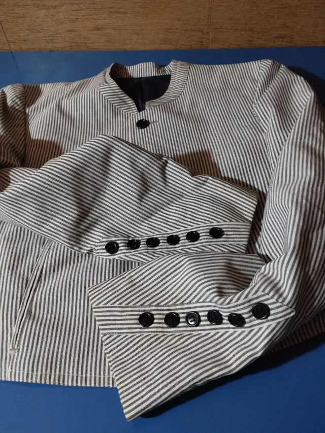 Chaqueta Flamenco Rayas Azul Blanco