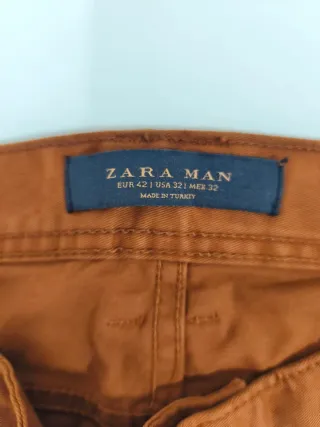 Pantalón Zara Man Marrón Hombre