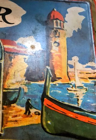 Scatola/barattolo/latta/scatola di latta/vintage/ottone