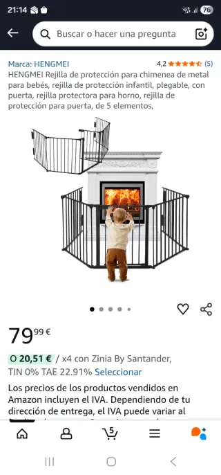 Rejilla Protección Chimenea Metal Negra Hengmei