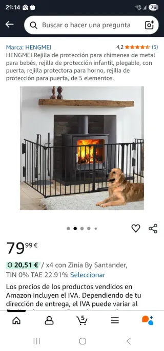 Rejilla Protección Chimenea Metal Negra Hengmei