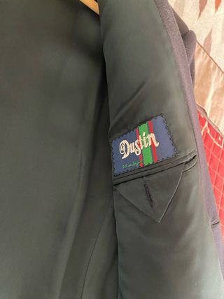 Abrigo paño hombre largo azul marino