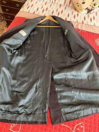 Abrigo paño hombre largo azul marino