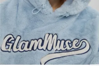 Felpa peluche azzurra Bershka Tg S