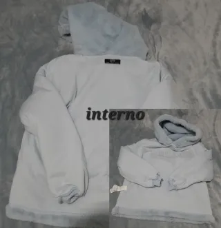 Felpa peluche azzurra Bershka Tg S