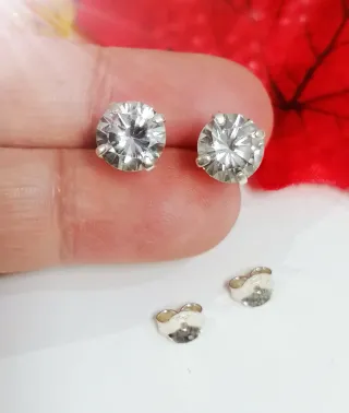 Pendientes brillo  Hombre Circonitas Plata 925