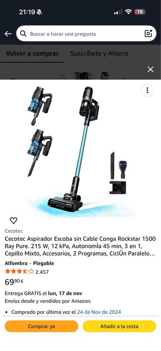Aspiradora Cecotec Conga Rockstar 1500