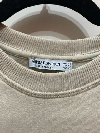 Sudadera Stradivarius Chicago USA Beige Talla Únic