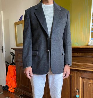 Giacca lana e cashmere vintage tg 48 grigia