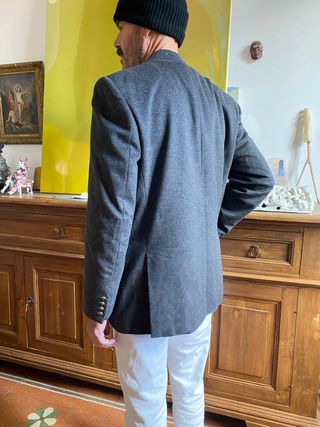 Giacca lana e cashmere vintage tg 48 grigia