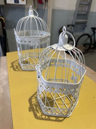 2 Jaulas Decorativas Blancas Metal