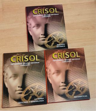 3 enciclopedias Crisol de matemáticas,biología...