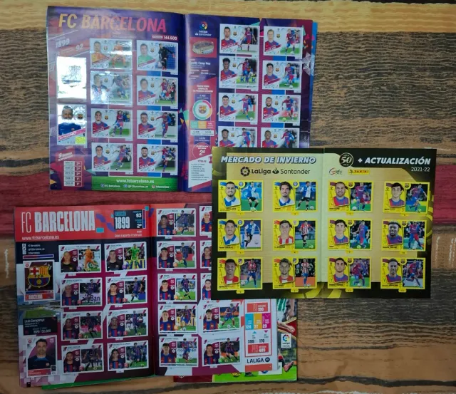 Lote 4 album liga completo + 1 mercado invierno