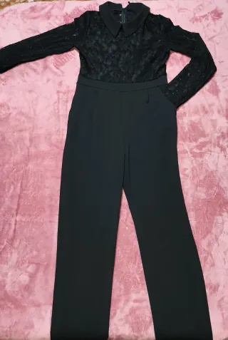 Mono Negro Largo Encaje