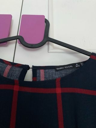 Blusa cuadros azul y rojo