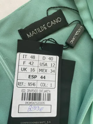 Vestido Matilde Cano Talla 44 Nuevo con etiqueta