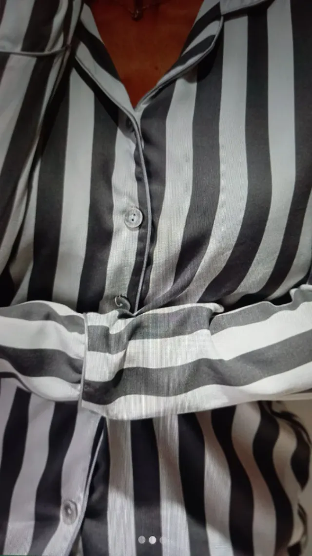 Pigiama donna cotone grigio e bianco