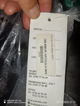 Vestido de fiesta ANA RADU negro talla S / 36