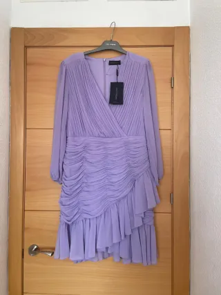 Vestido Matilde Cano Morado Talla 46 Nuevo