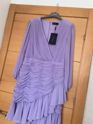 Vestido Matilde Cano Morado Talla 46 Nuevo