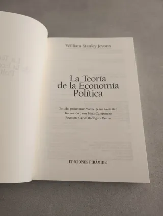 LA TEORÍA DE LA ECONOMIA POLÍTICA. STANLEY JEVONS,