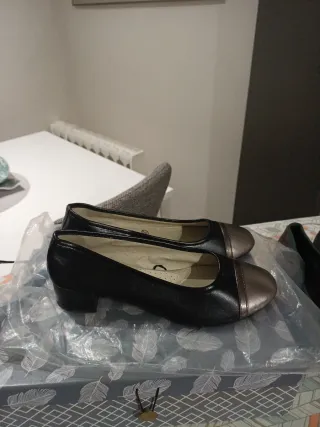 Bailarinas Isotoner Negras Detalle Plateado Talla