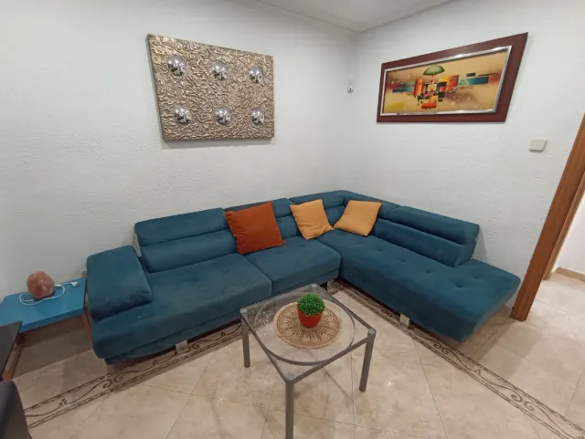 Sofá modular en L color azul