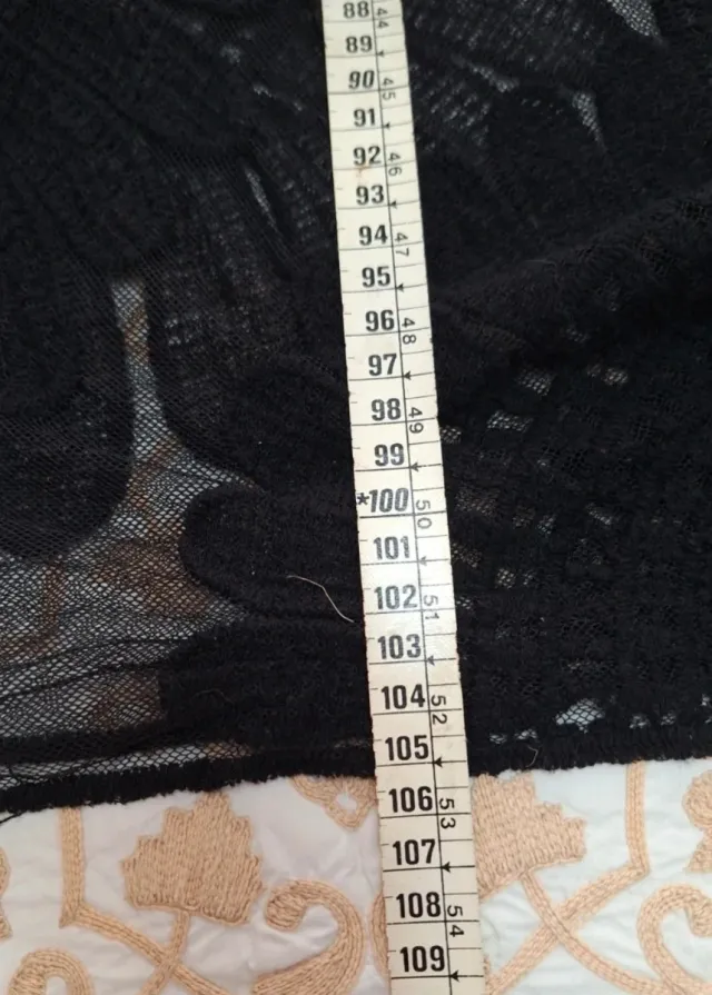 Kimono Negro Encaje Talla Única