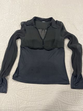 2 Camisas Negro y Animal Print