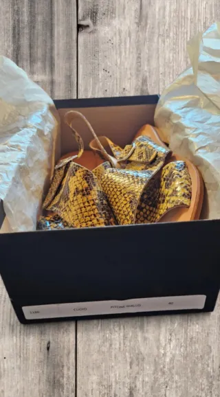 Sandali donna pitone giallo taglia 40
