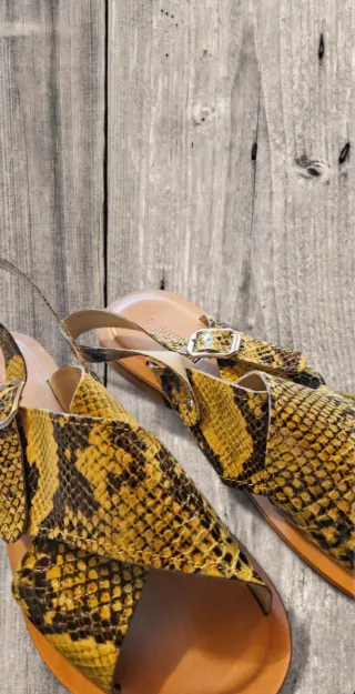 Sandali donna pitone giallo taglia 40